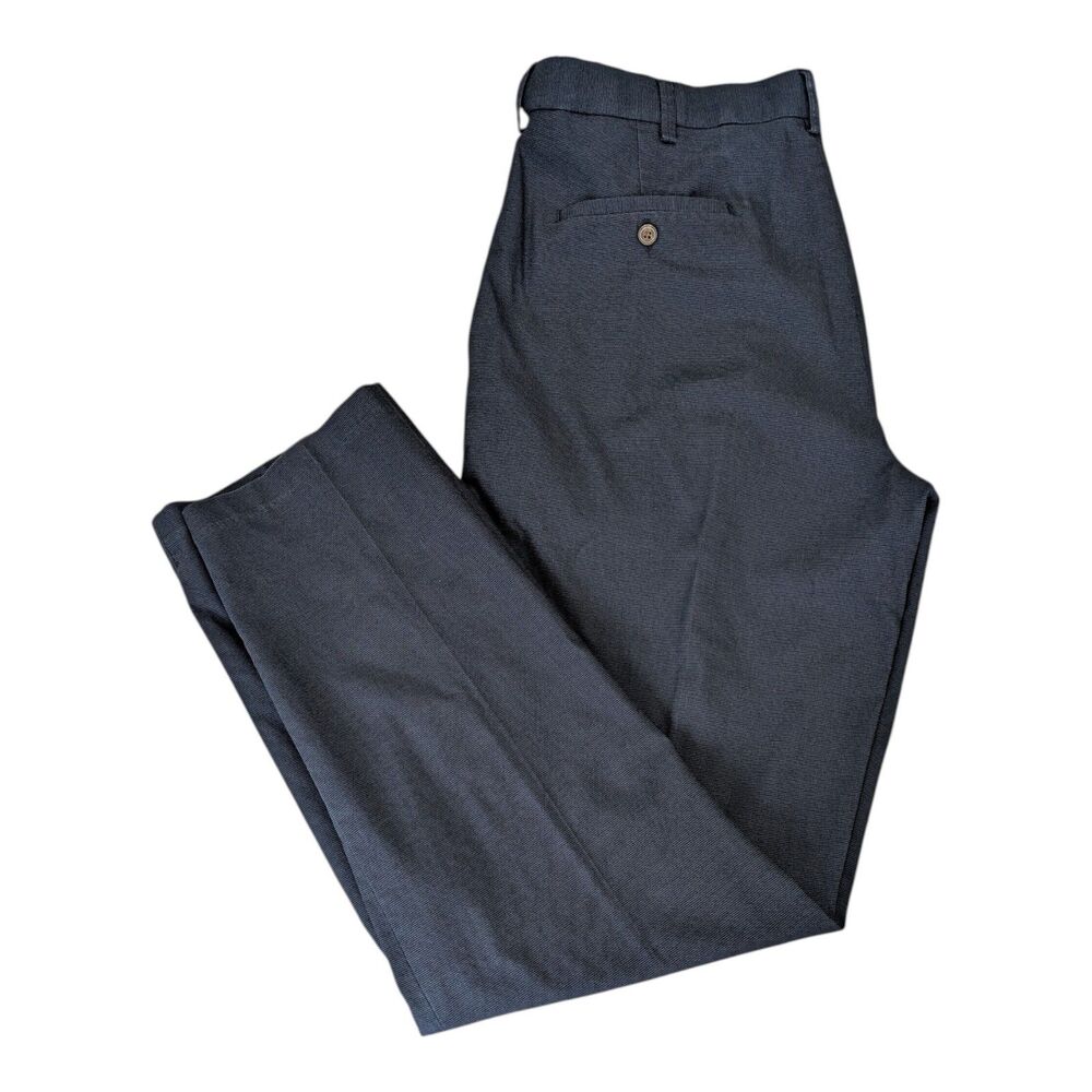 Haggar Classic Fit No Iron Dress Pants Size 36 X 34 Mens Blue Casual Work Church